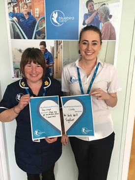 Lana and Amy-Leigh from Bluebird Care Coleraine also shared what they love about their friendship